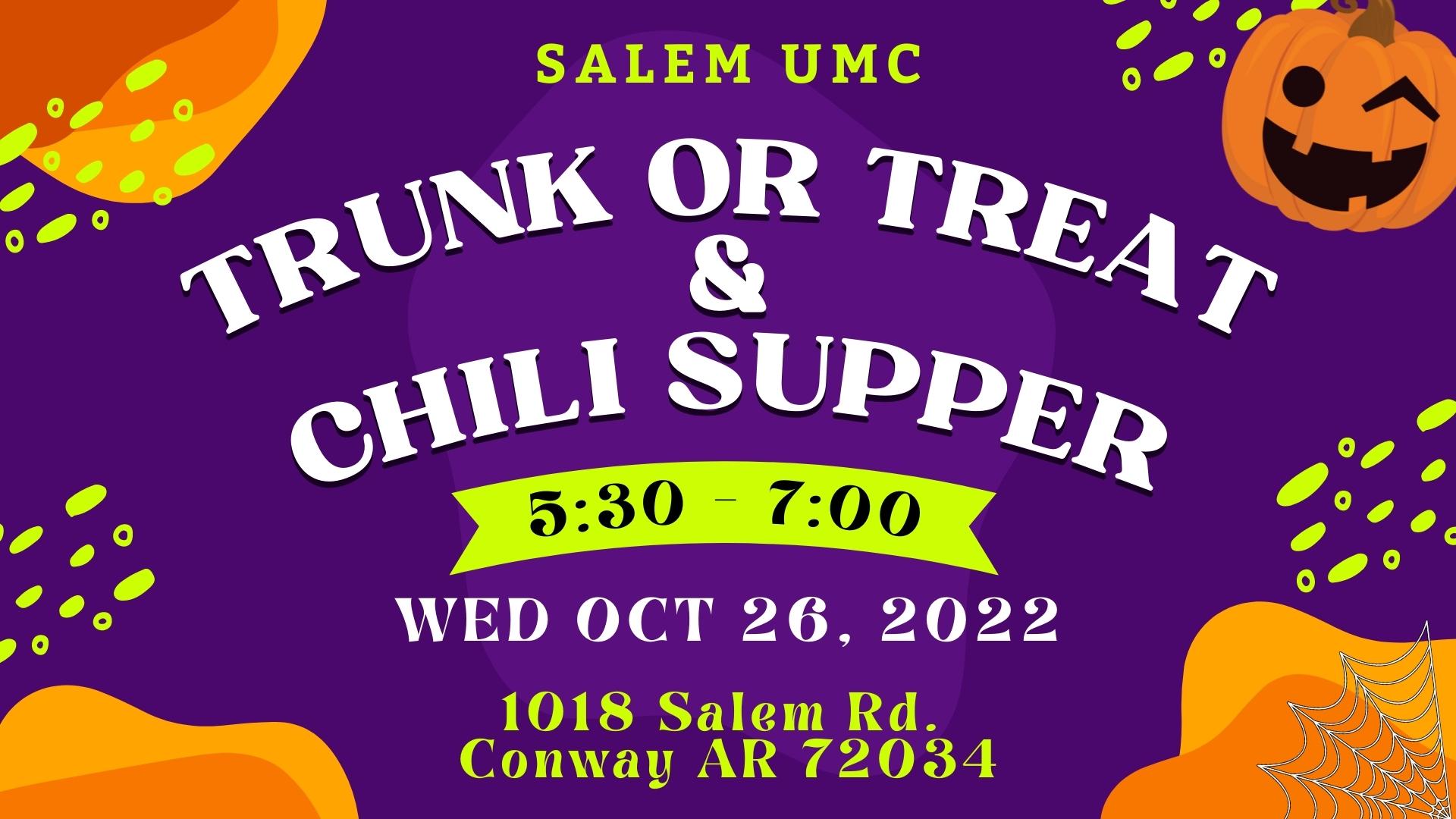 Salem UMC Trunk or Treat and Chili Supper