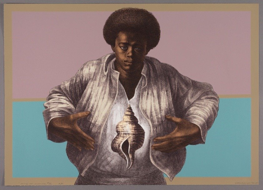 Charles White, Sound of Silence, 1978, lithograph 